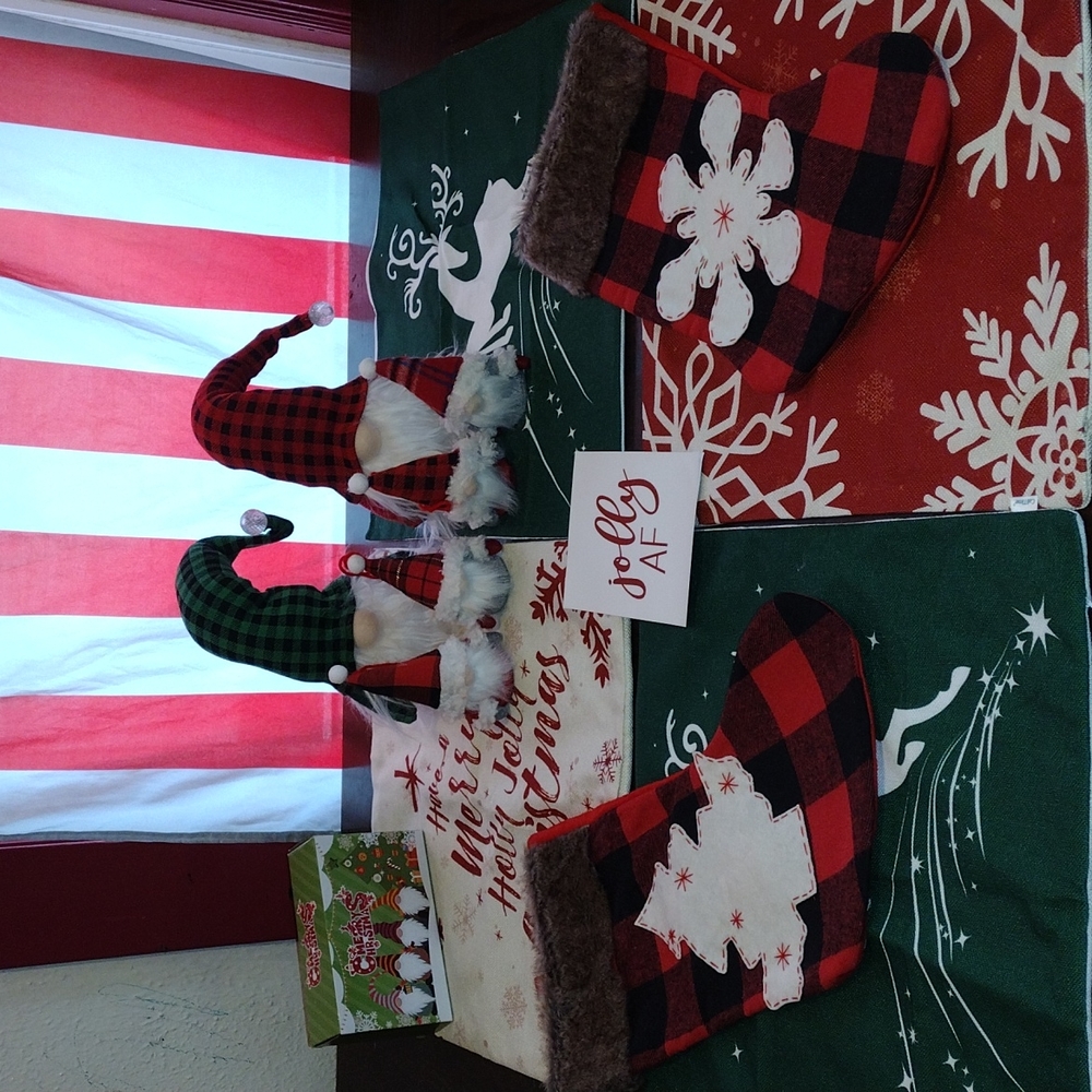 Christmas Light Gnomes Pillow covers & Stockings Tree/Snowflake